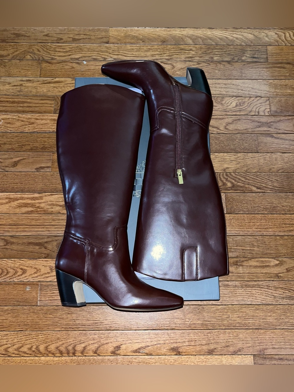 Vince Camuto Cristen Knee High Boots Dark Brown Women’s 8 Wide Calf - Picture 2 of 13